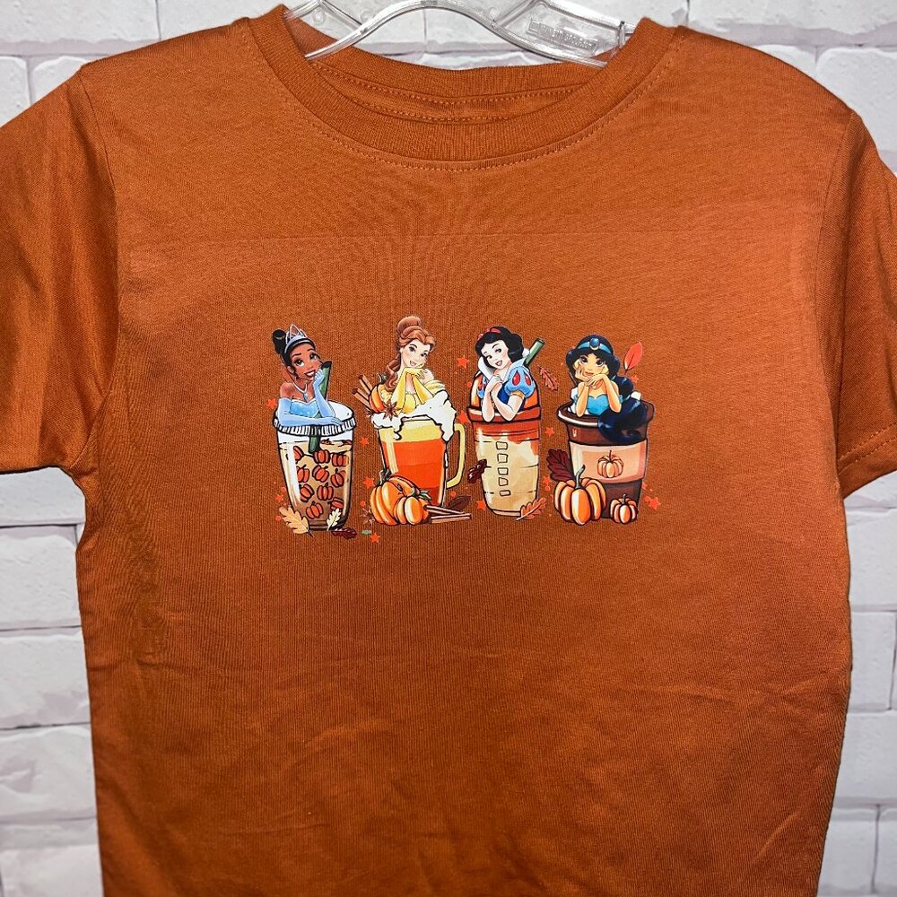 Disney Princess halloween fall shirt top tiana snow white belle jasmine custom